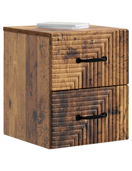 Mobiletto da notte a muro 2 pcs Legno antico 34,5 x 33 x 40 cm