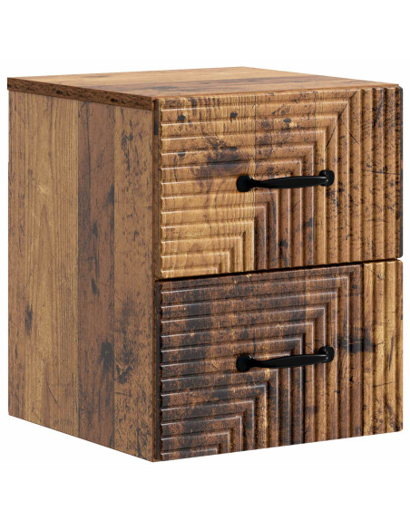 Mobiletto da notte a muro 2 pcs Legno antico 34,5 x 33 x 40 cm