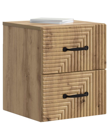 Mobiletto da notte a muro con cassetto 2 pcs Rovere Artigianale