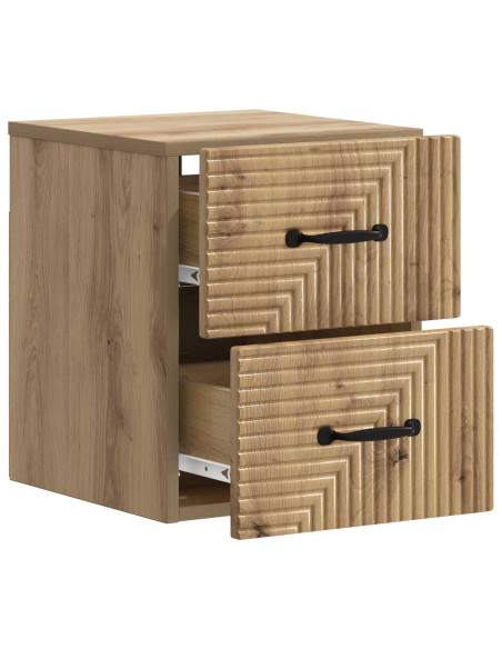 Mobiletto da notte a muro con cassetto 2 pcs Rovere Artigianale