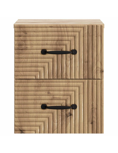 Mobiletto da notte a muro con cassetto 2 pcs Rovere Artigianale