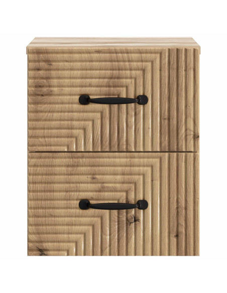 Mobiletto da notte a muro con cassetto 2 pcs Rovere Artigianale