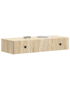 Tavolino da Parete Laterale Rovere Sonoma 87,5 x 34,5 x 17 cm 2