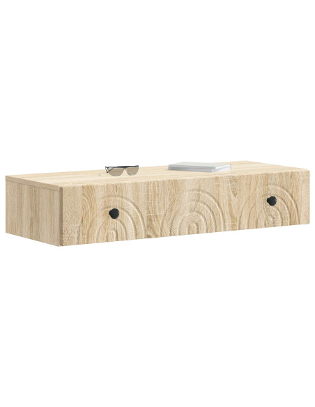 Tavolino da Parete Laterale Rovere Sonoma 87,5 x 34,5 x 17 cm
