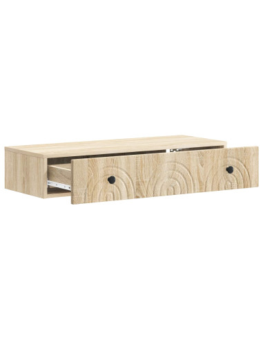 Tavolino da Parete Laterale Rovere Sonoma 87,5 x 34,5 x 17 cm