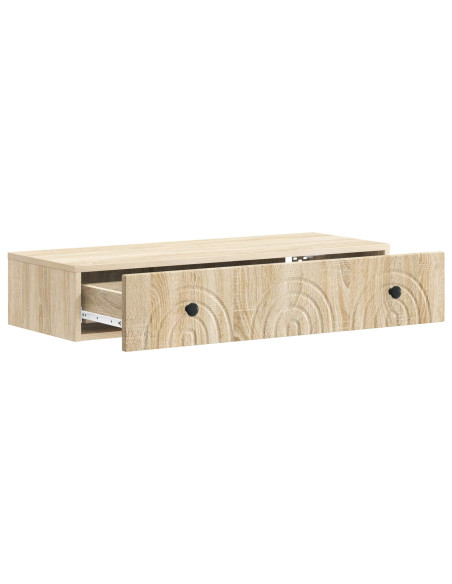 Tavolino da Parete Laterale Rovere Sonoma 87,5 x 34,5 x 17 cm