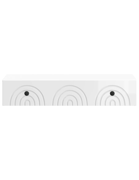 Tavolino da Parete Laterale Bianco Lucido 87,5 x 34,5 x 17 cm