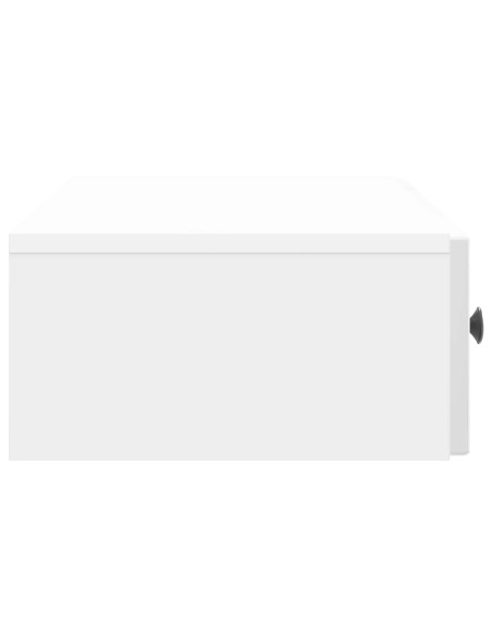 Tavolino da Parete Laterale Bianco Lucido 87,5 x 34,5 x 17 cm