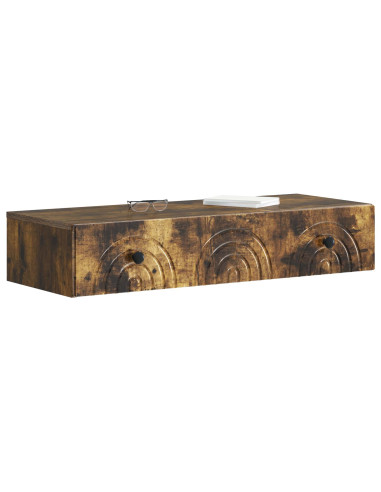 Tavolino da Parete Laterale Rovere Fumo 87,5 x 34,5 x 17 cm