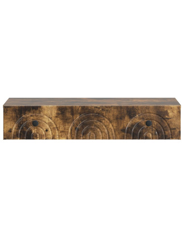 Tavolino da Parete Laterale Rovere Fumo 87,5 x 34,5 x 17 cm