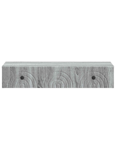 Tavolino da Parete Laterale Grigio Sonoma 87,5 x 34,5 x 17 cm