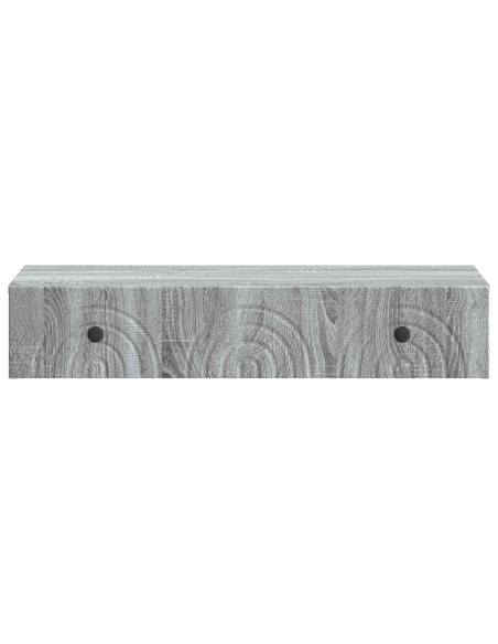 Tavolino da Parete Laterale Grigio Sonoma 87,5 x 34,5 x 17 cm