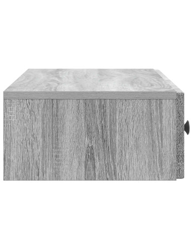 Tavolino da Parete Laterale Grigio Sonoma 87,5 x 34,5 x 17 cm