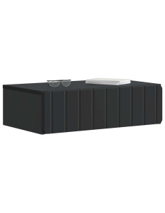 Tavolino da Parete Laterale Nero 59 x 34,5 x 17 cm 2