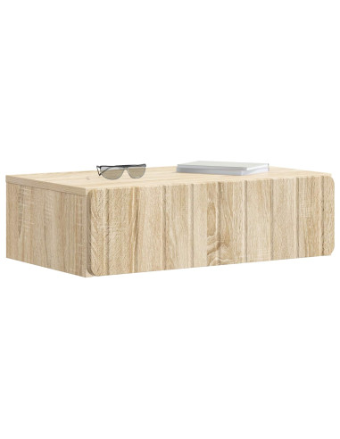 Tavolino da Parete Laterale Rovere Sonoma 59 x 34,5 x 17 cm