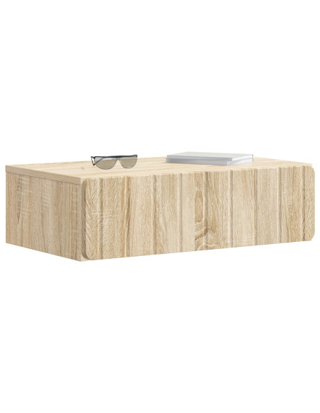 Tavolino da Parete Laterale Rovere Sonoma 59 x 34,5 x 17 cm