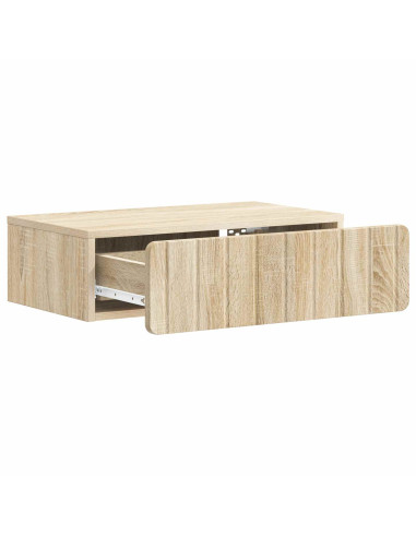 Tavolino da Parete Laterale Rovere Sonoma 59 x 34,5 x 17 cm