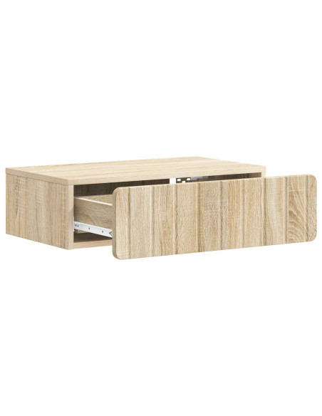 Tavolino da Parete Laterale Rovere Sonoma 59 x 34,5 x 17 cm