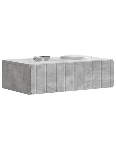 Tavolino da Parete Laterale Grigio Cemento 59 x 34,5 x 17 cm