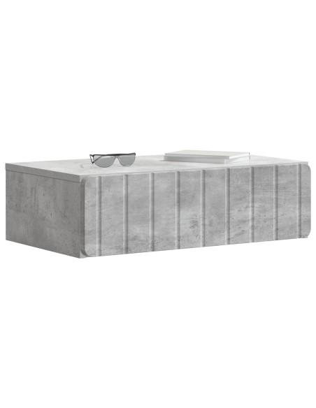 Tavolino da Parete Laterale Grigio Cemento 59 x 34,5 x 17 cm
