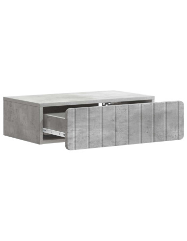 Tavolino da Parete Laterale Grigio Cemento 59 x 34,5 x 17 cm