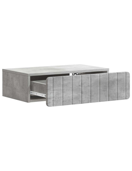 Tavolino da Parete Laterale Grigio Cemento 59 x 34,5 x 17 cm