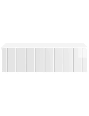 Tavolino da Parete Laterale Bianco Lucido 59 x 34,5 x 17 cm