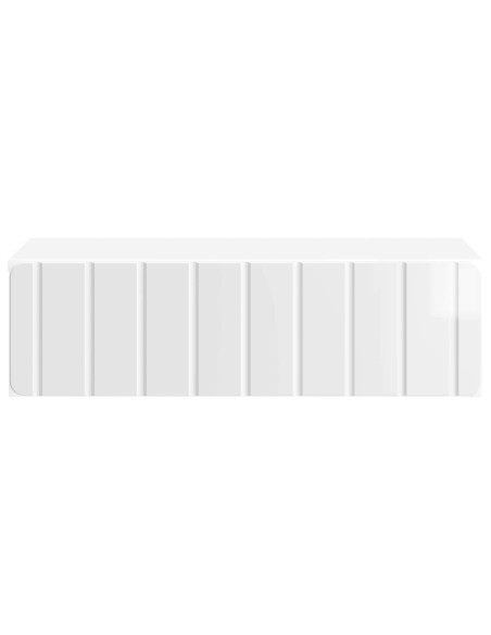 Tavolino da Parete Laterale Bianco Lucido 59 x 34,5 x 17 cm