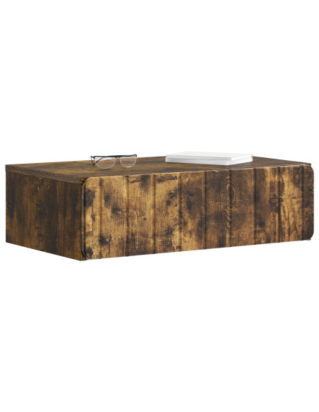 Tavolino da Parete Laterale Rovere Fumo 59 x 34,5 x 17 cm