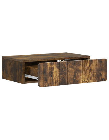 Tavolino da Parete Laterale Rovere Fumo 59 x 34,5 x 17 cm