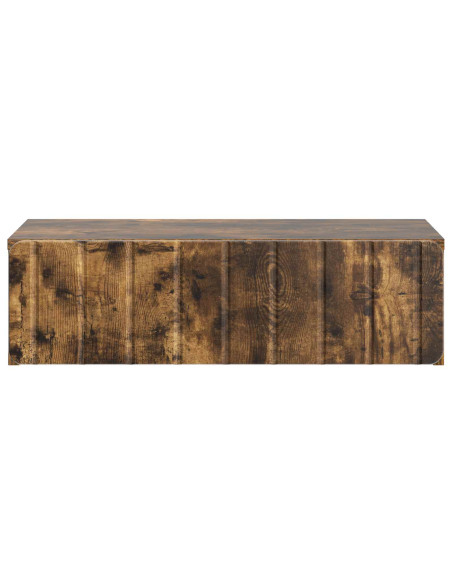 Tavolino da Parete Laterale Rovere Fumo 59 x 34,5 x 17 cm