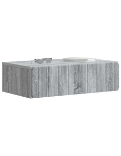 Tavolino da Parete Laterale Grigio Sonoma 59 x 34,5 x 17 cm 2
