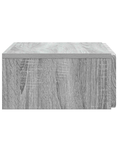 Tavolino da Parete Laterale Grigio Sonoma 59 x 34,5 x 17 cm