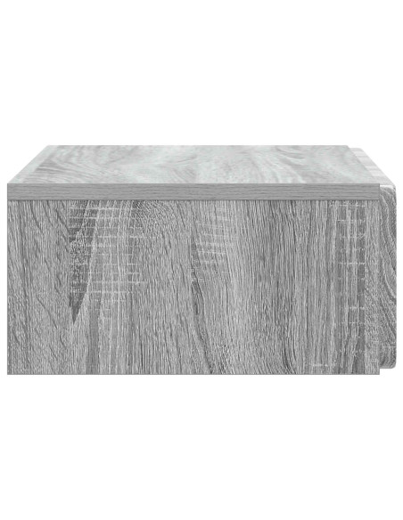 Tavolino da Parete Laterale Grigio Sonoma 59 x 34,5 x 17 cm