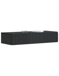 Tavolino da Parete Laterale Nero 87,5 x 34,5 x 17 cm 2