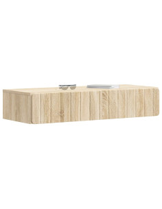 Tavolino da Parete Laterale Rovere Sonoma 87,5 x 34,5 x 17 cm 2