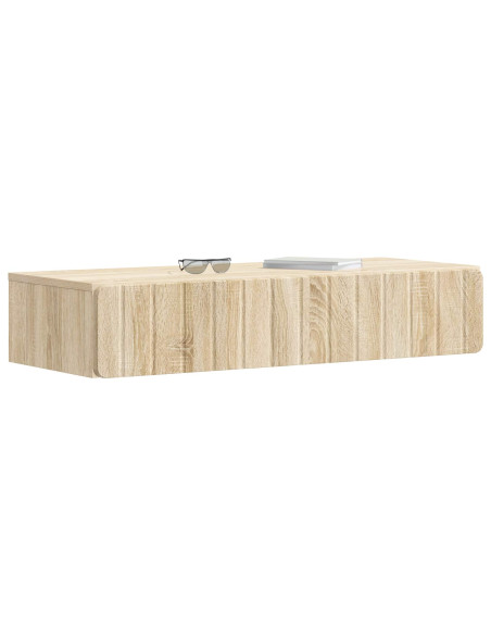 Tavolino da Parete Laterale Rovere Sonoma 87,5 x 34,5 x 17 cm