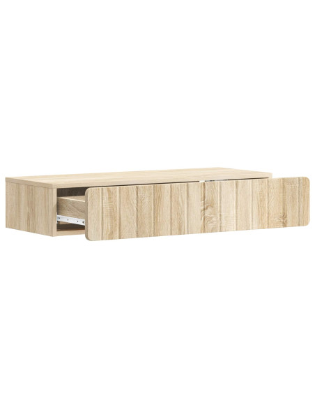 Tavolino da Parete Laterale Rovere Sonoma 87,5 x 34,5 x 17 cm