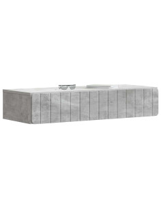 Tavolino da Parete Laterale Grigio Cemento 87,5 x 34,5 x 17 cm 2