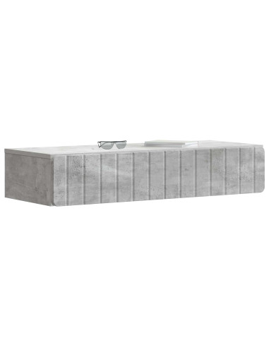 Tavolino da Parete Laterale Grigio Cemento 87,5 x 34,5 x 17 cm