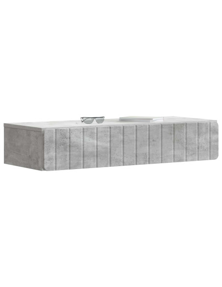 Tavolino da Parete Laterale Grigio Cemento 87,5 x 34,5 x 17 cm