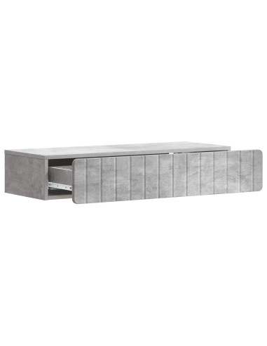 Tavolino da Parete Laterale Grigio Cemento 87,5 x 34,5 x 17 cm