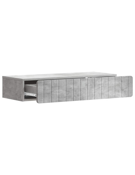 Tavolino da Parete Laterale Grigio Cemento 87,5 x 34,5 x 17 cm