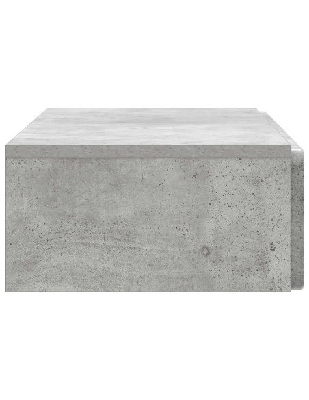 Tavolino da Parete Laterale Grigio Cemento 87,5 x 34,5 x 17 cm