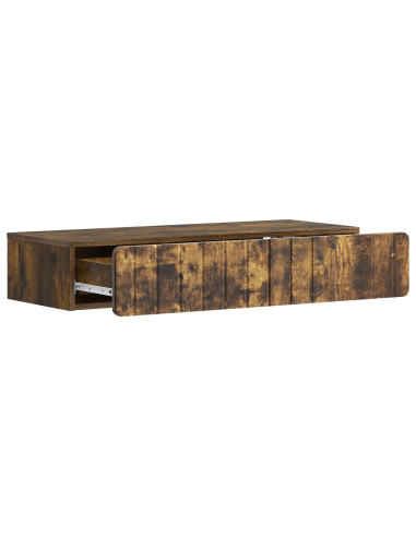 Tavolino da Parete Laterale Rovere Fumo 87,5 x 34,5 x 17 cm
