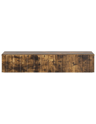 Tavolino da Parete Laterale Rovere Fumo 87,5 x 34,5 x 17 cm