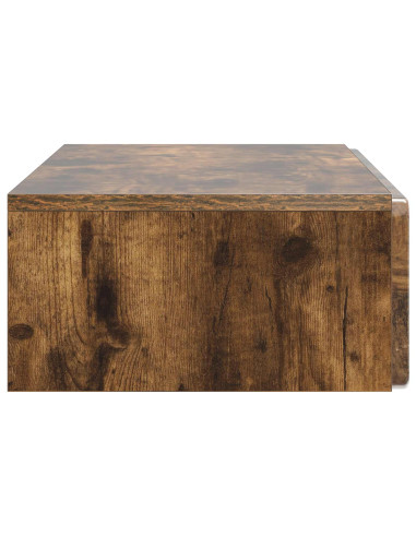 Tavolino da Parete Laterale Rovere Fumo 87,5 x 34,5 x 17 cm