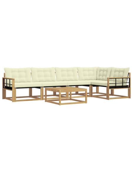 Set di divani da esterno 6 pcs Bianco e Crema 79 x 79 x 37 cm