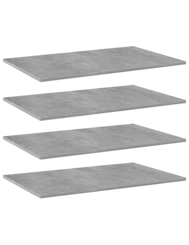 Ripiani per Libreria 4pz Grigio Cemento 80x50x1,5cm Multistrato
