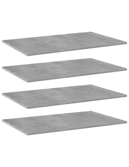 Ripiani per Libreria 4pz Grigio Cemento 80x50x1,5cm Multistrato